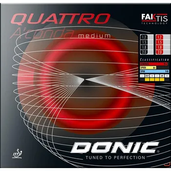 Stolní tenis Potah Donic Quattro Aconda Medium černá, 1,8 mm