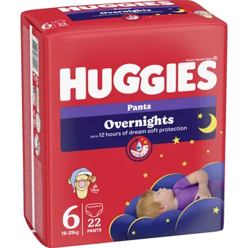 Plenkové kalhoty HUGGIES Overnights 6 plenkové kalhotky 15‑25 kg 22 ks