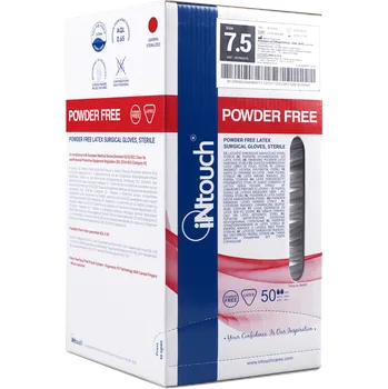 Vyšetřovací rukavice Mercator Medical Sterilní chirurgické latexové rukavice Mercator iNtouch Powder Free, 1 pár Velikosti v číslech: 7