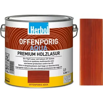 Lak na dřevo Vodou ředitelná lazura na dřevo HERBOL Offenporig Aqua - Tónovaný Mahagon 1L