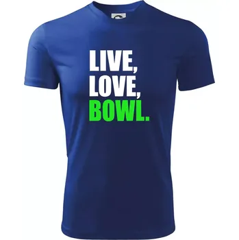 Pánské tričko Live, Love, Bowl - Pánské triko Fantasy sportovní (dresovina) - L ( Královská modrá )