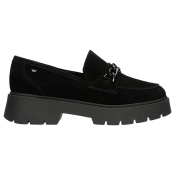 Dámské polobotky Černé Kožené Dámské Mokasíny S Kovovou Ozdobou Wojas 4611261 40