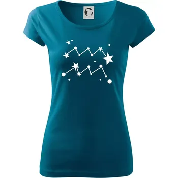 Dámské tričko Souhvězdí - Aquarius - Vodnář - Dámské triko Pure - XS ( Petrolejová )