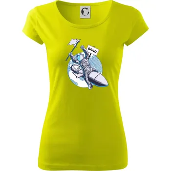 Dámské tričko Brno penis raketa - Dámské triko Pure - XS ( Limetková )