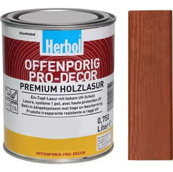 Lak na dřevo Lazura na dřevo HERBOL Offenporig Pro-Decor - Tónovaný odstín, pastelové odstíny Švédská červená C8.40.30 0,75L