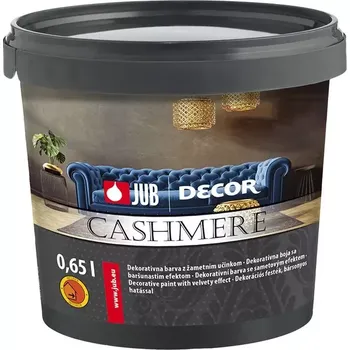 barva na zeď JUB Decor Cashmere 0,75L - Vnitřní dekorativní barva se sametovým efektem 519H