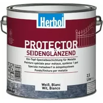 Lak na dřevo Barva na kov HERBOL Protector Weiss - Bílá 2,5L
