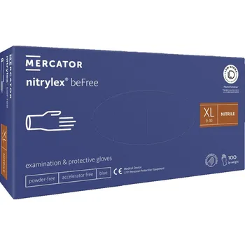 Pracovní rukavice Mercator Medical Nitrilové rukavice Mercator NITRYLEX beFree, nepudr., modré,100ks Velikost: XS