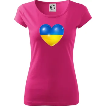 Ukrajina srdce vlajka - Dámské triko Pure - M ( Purpurová )