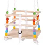 Bigjigs Toys Dřevěná barevná korálková houpačka