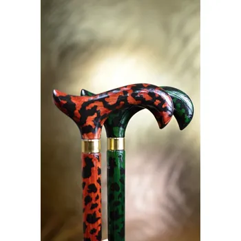 Vycházková hůl Hůlkárna Lesklá Tiger - ZELENÁ