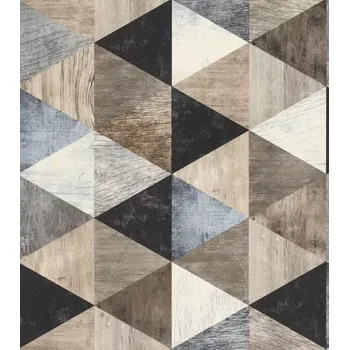 Tapeta Vliesová tapeta Rasch 638660, kolekce Sansa Bílá;Černá;Hnědá;Modrá;Šedá