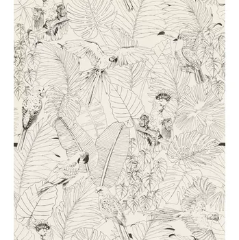 Tapeta Vliesová tapeta na zeď Rasch 447880, Maya Černobílá