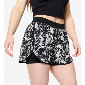 Dámské kraťasy DOMYOS Dámské fitness kraťasy dvouvrstvé s potiskem XL