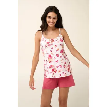 Dámské pyžamo Dámské pyžamo s krátkou nohavicí rose modal Vamp 22065 Velikost: M