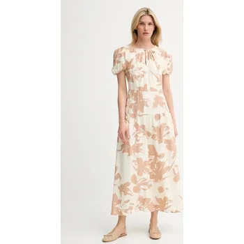 Dámské šaty Lněné šaty Answear.LAB W25.65.flk hnědá 82X, vel. S