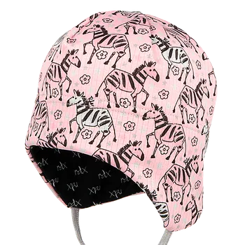 Kojenecká čepice RDX Funkční kojenecká zavazovací čepice Zebry Picowinter Růžová Vel. 2