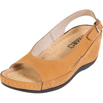 Dámská zdravotní obuv Buxa Dámská zdravotní kožená obuv na klínku BZ330 - Medová SLEVA! vel. 40 Velikost: 40