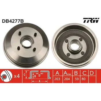 Brzdový buben Brzdový buben LUCAS DB4277B