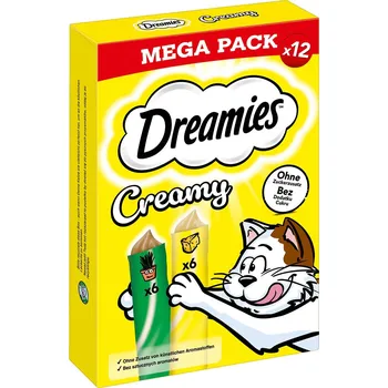 Pro kočku DREAMIES CREAMY MP kočičí máta & sýr 12x10 g
