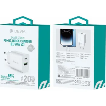 Deví síťová nabíječka Smart Series PD&QC 20W V2 - White