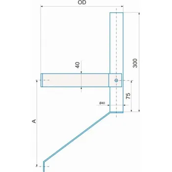 Anténní držák CSAT KT400, tříbodový kovový držák, 40cm od zdi