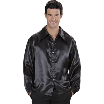 Karnevalový doplněk Pánská retro košile černá Pánská velikost: L (50-52)