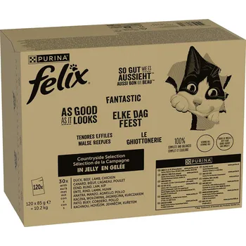 Krmivo pro kočku Felix tak dobré, jak to vypadá rozmanitost chutí z venkova 120x85 g