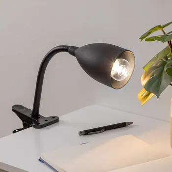 Čtecí lampička Atmosphera - Lampa s klipem SILY 1xE14/7W/230V černá