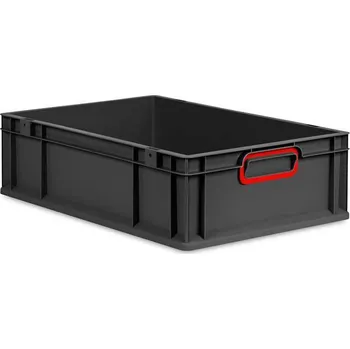 Euro přepravka CYCLE, 600x400x170 mm, barva antracit-červená