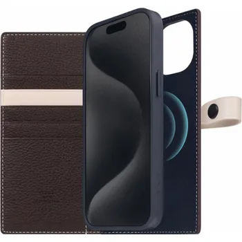 Pouzdro na mobilní telefon SLG Design pouzdro D8 Magsafe Hybrid Full Grain Leather pro iPhone 15 Plus - Brown Cream