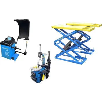 Set 3 MAXI: Zouvačka TC-03, vyvažovačka TW-02 3D, nůžkový zvedák 3,2 t - Golemtech