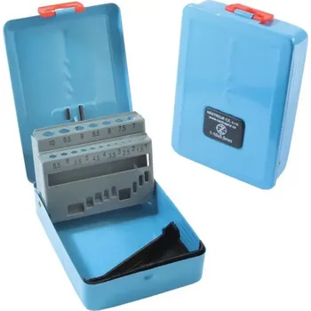 Ferdus Kazeta na vrtáky, 19dílná, 1,0-10,0 x 0,5 mm, kovová, modrá