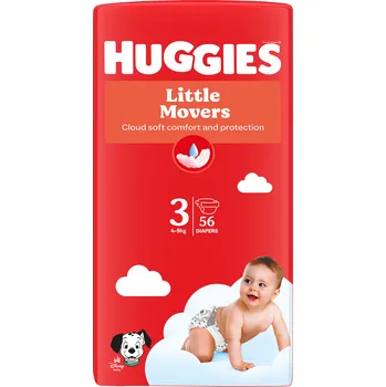 Plena HUGGIES Little Movers 3 plenky 4‑9 kg 56 ks