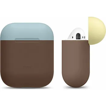 Příslušenství pro sluchátka Elago Airpods Silicone Duo Case - Dark Brown/Blue,Yellow