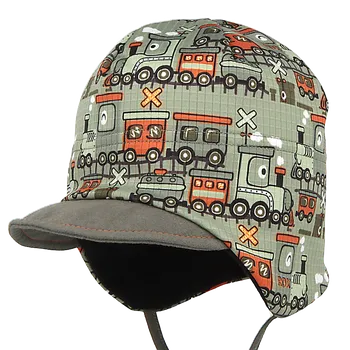 Kojenecké oblečení RDX Funkční zavazovací čepice s kšiltem Vláček Picowinter Zelená Vel. 3