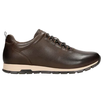 Pánská obuv Pánské Tenisky Z Tmavě Hnědé Kůže Wojas 1003952 48