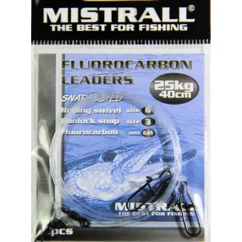 MISTRALL Fluorocarbon leaders 40cm, 2ks Nosnost: 20,0 kg, Délka vlasce/ lanka: 0,40 m