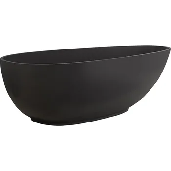 Vana Cerano Aura Volně stojící vana z litého mramoru 180x90 cm, černá matná, CER-VELA1050B