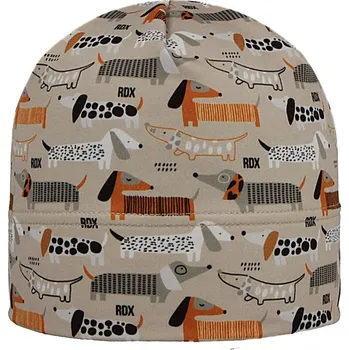 Kojenecká čepice RDX Bavlněná nasazovací čepice pejsci béžová Vel. 4