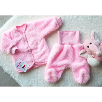 Kojenecká souprava AMÁLKA Chlupatá souprava pro miminko, růžová Velikost: 86