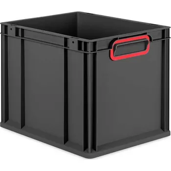 Euro přepravka CYCLE, 400x300x320 mm, barva antracit-červená