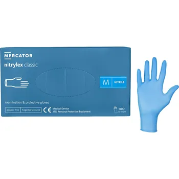Pracovní rukavice Invento Ochranné rukavice MERCATOR Nitrylex CLASSIC Modré, velikost M, 100ks/balení