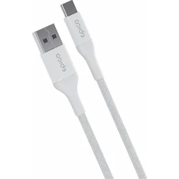 Datový kabel iStores by Epico Braided Cable 1.2m USB-C to USB-A - bílý