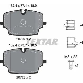 Brzdová destička Sada brzdových destiček, kotoučová brzda TEXTAR 2070701