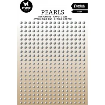 Samolepicí perličky, 336 ks -stříbrné