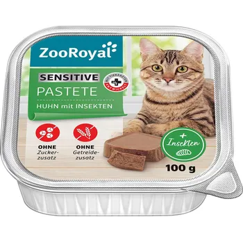 Krmivo pro kočku ZooRoyal paštika sensitiv kuře s hmyzím proteinem 16 x 100 g