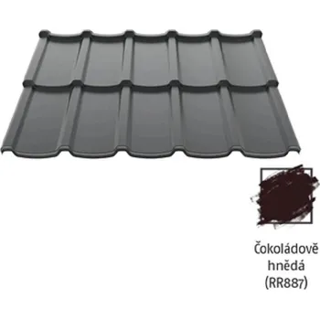 plechová krytina Krytina plechová Ruukki Modular 40 RR887 čokoládově hnědá