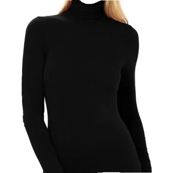 NOVODONIA, Dámský rolák s dlouhým rukávem modal s kašmírem černá velikost oblečení M/L