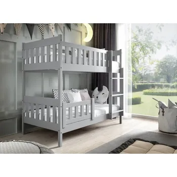 Dětská postýlka MBLM Patrová postel Lila 190 x 80 cm - šedá Výběr matrace dolní lůžko: S matrací na dolní lůžko, Výběr matrace: S matrací na horní lůžko, Zásuvka - úložný prostor: Se zásuvkou (úložný prostor)